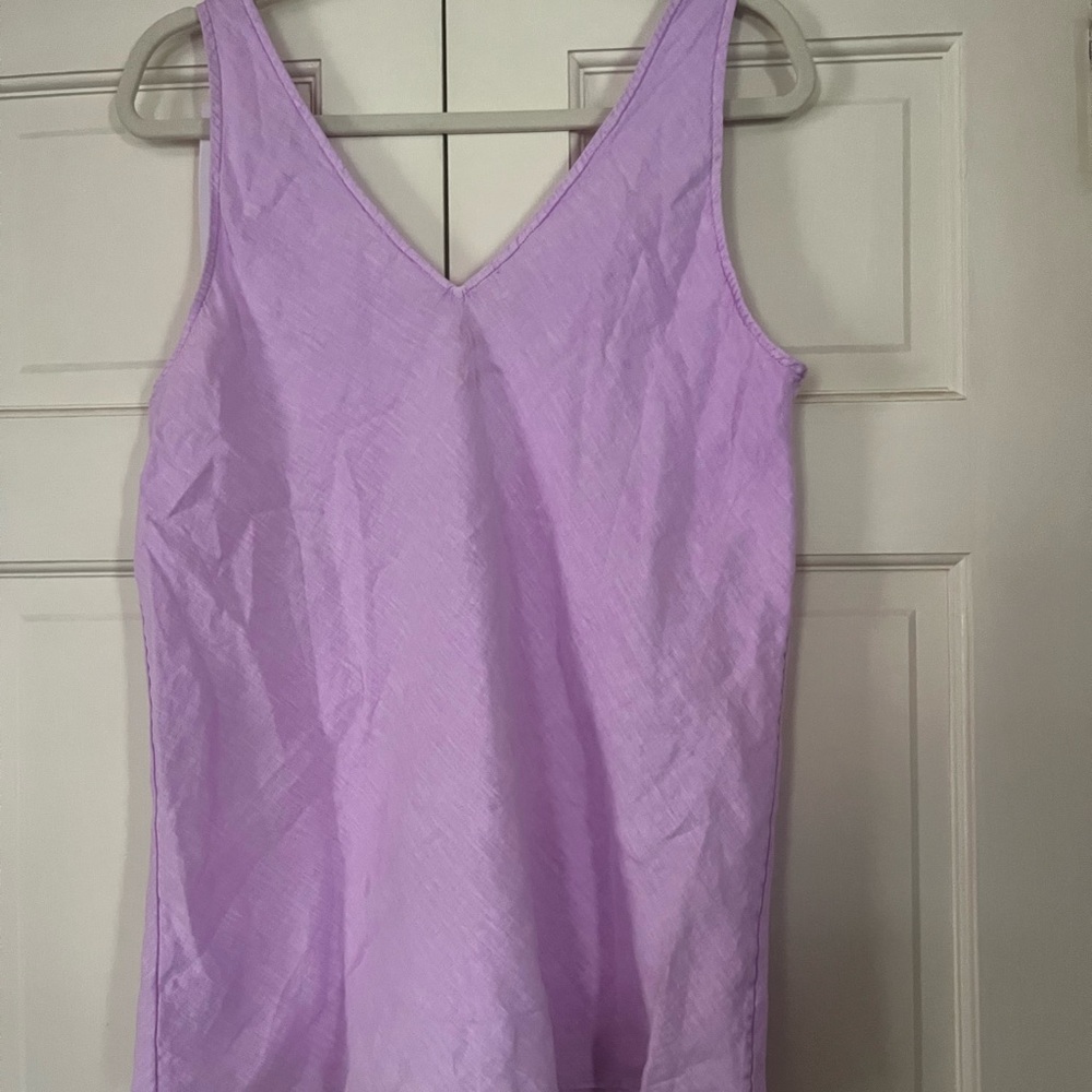 Lilly Pulitzer Linen Florin Sleeveless Top Purple Iris. Machine Wash NWT size L